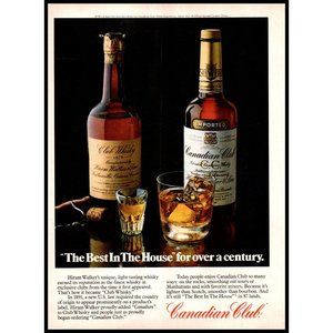 1981 Canadian Club Rye Whisky Vintage Print Ad On the Rocks or Shot Wall Art